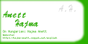 anett hajma business card